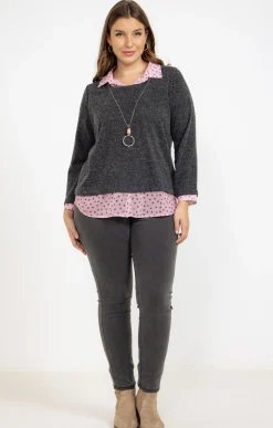 Pull 2-en-1 avec collier
