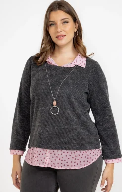 Pull 2-en-1 avec collier