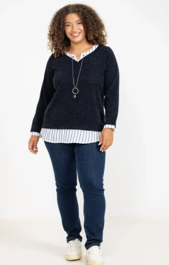 Pull 2-en-1 avec empiècement à rayures