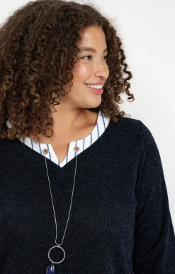 Pull 2-en-1 avec empiècement à rayures
