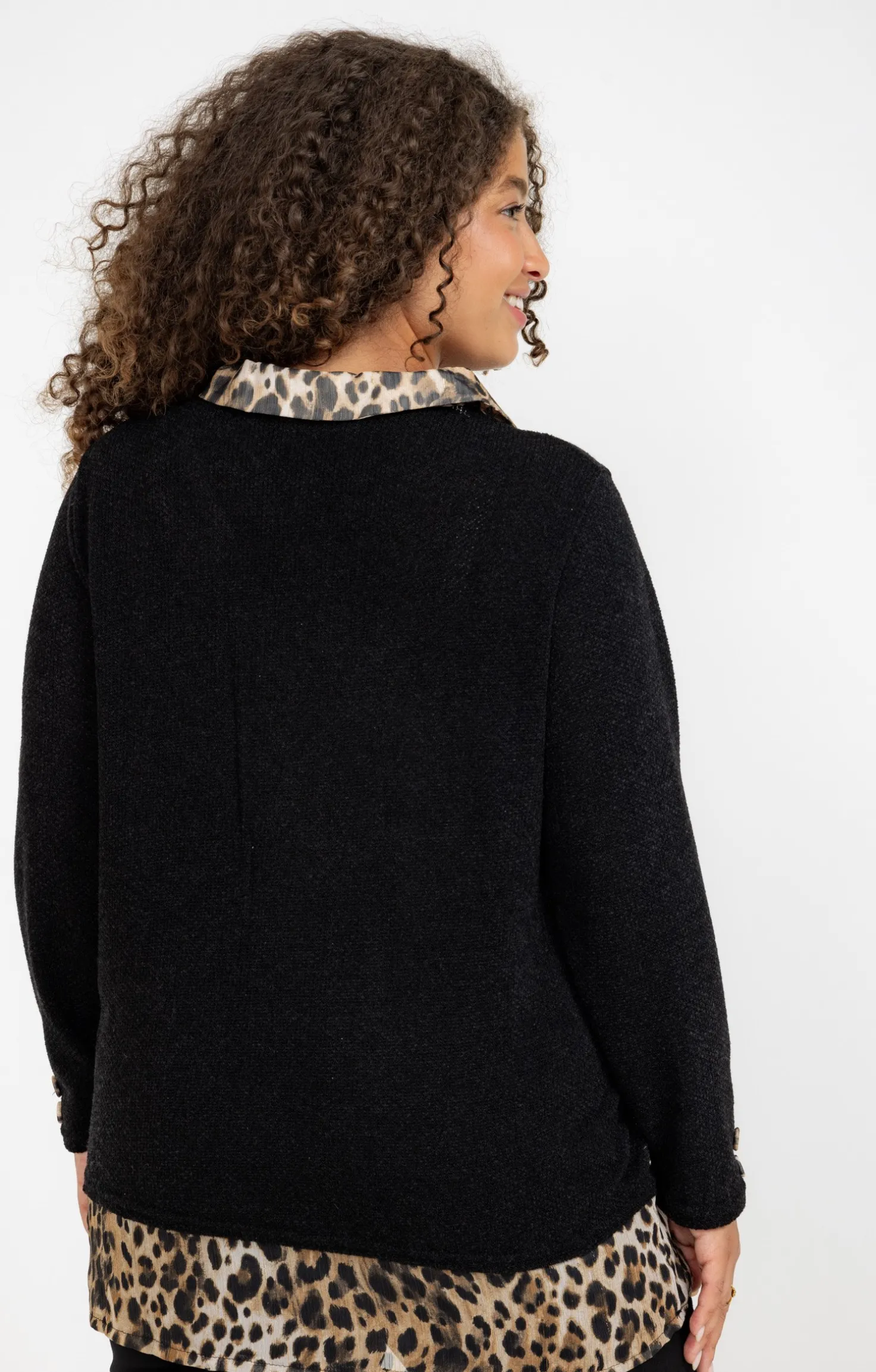 Pull 2-en-1 imprimé léopard