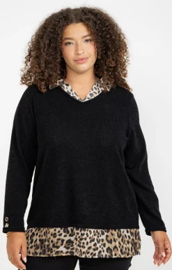 Pull 2-en-1 imprimé léopard