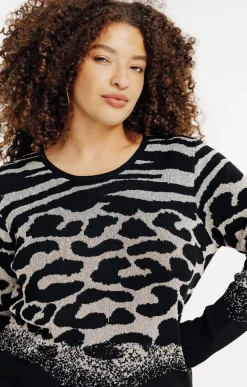 Pull léopard à paillettes