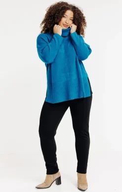 Pull uni col montant