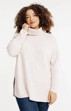 Pull uni col montant