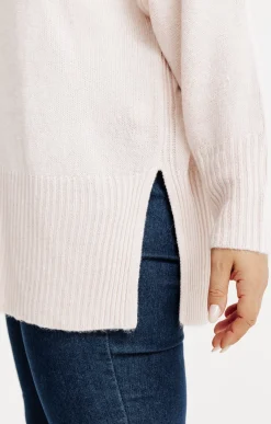 Pull uni col montant