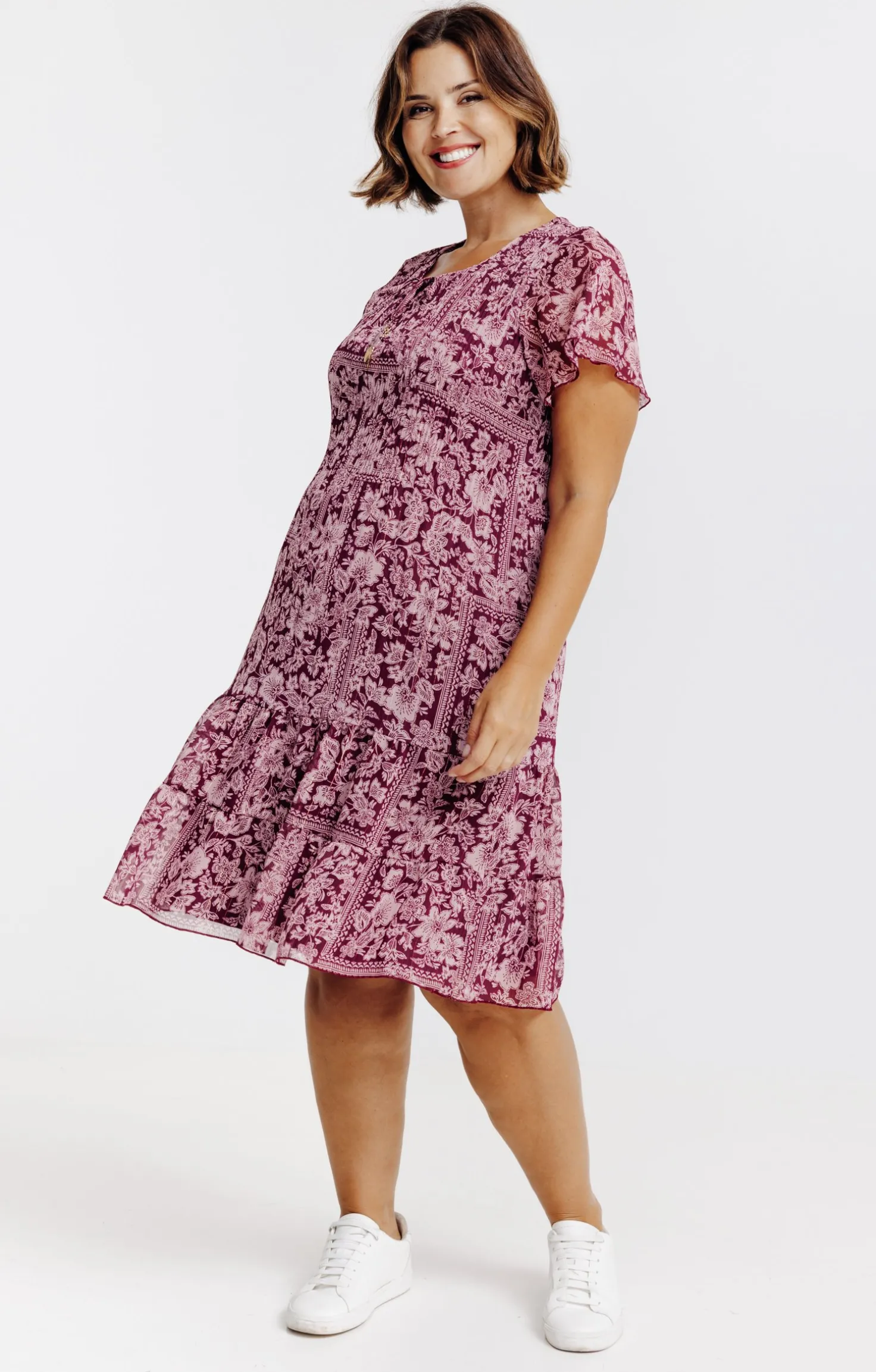 Robe plissé imprimé floral