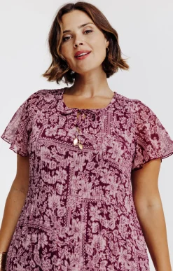 Robe plissé imprimé floral