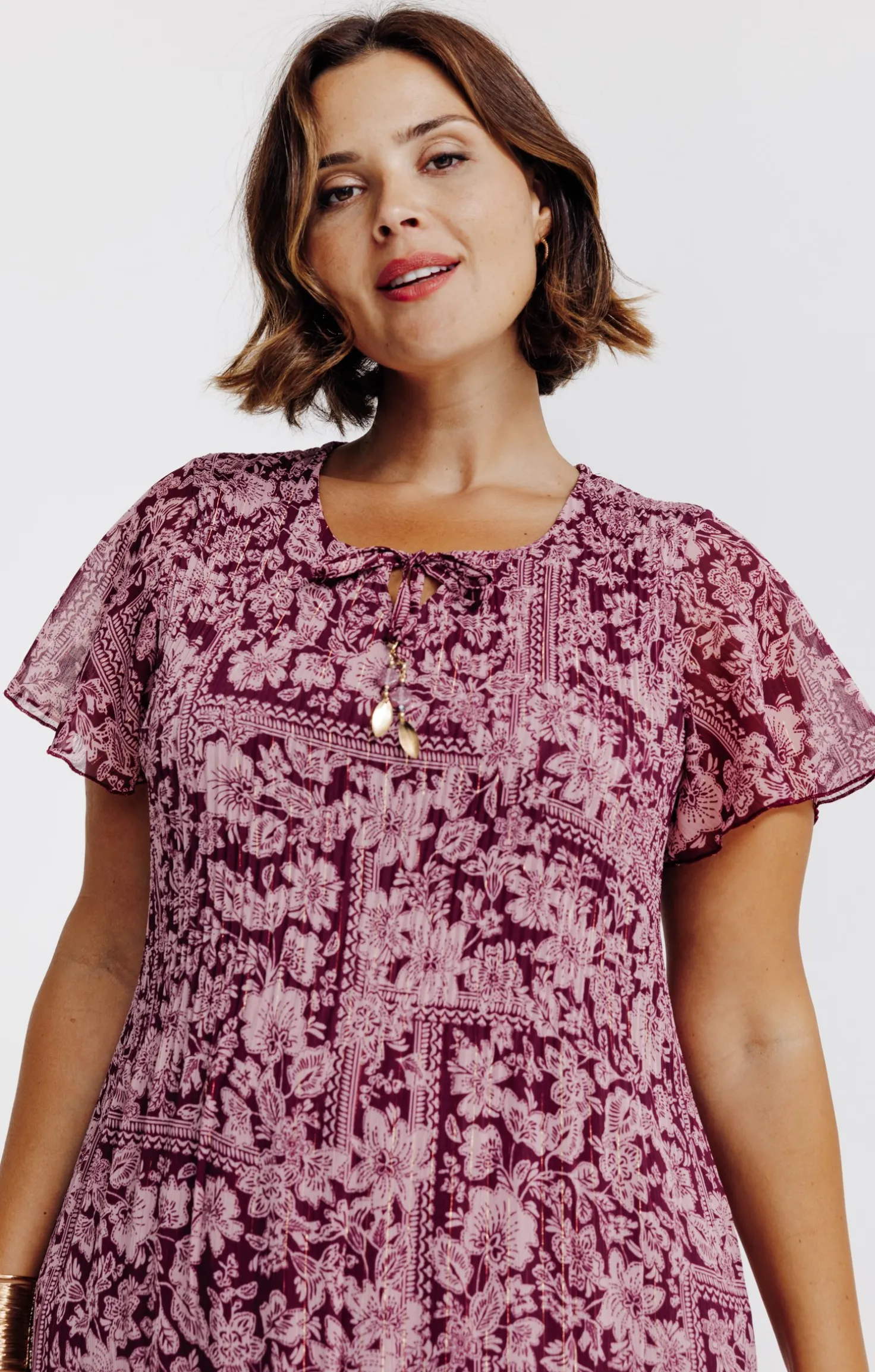 Robe plissé imprimé floral