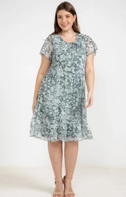 Robe plissée à fleurs