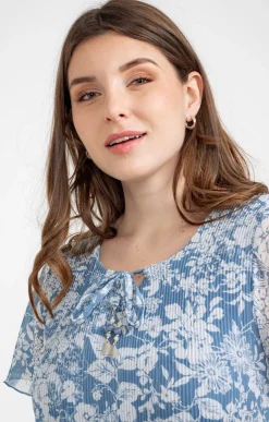 Robe plissée à fleurs