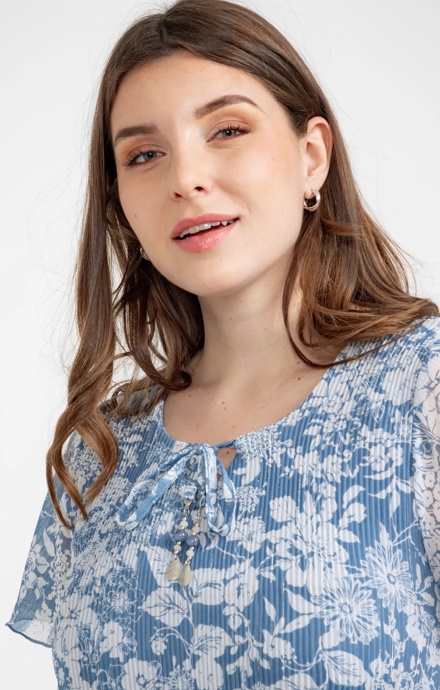 Robe plissée à fleurs