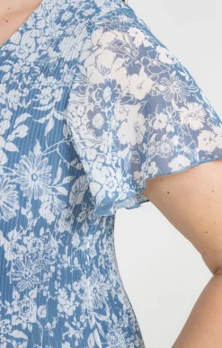 Robe plissée à fleurs