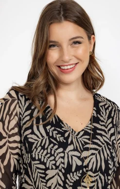 Robe plissée et imprimée