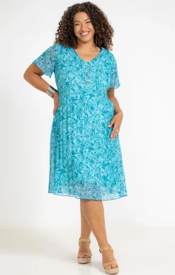 Robe plissée imprimée