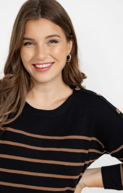 Robe pull maille rayée chic
