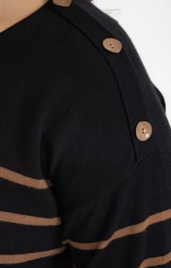 Robe pull maille rayée chic