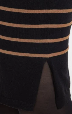 Robe pull maille rayée chic