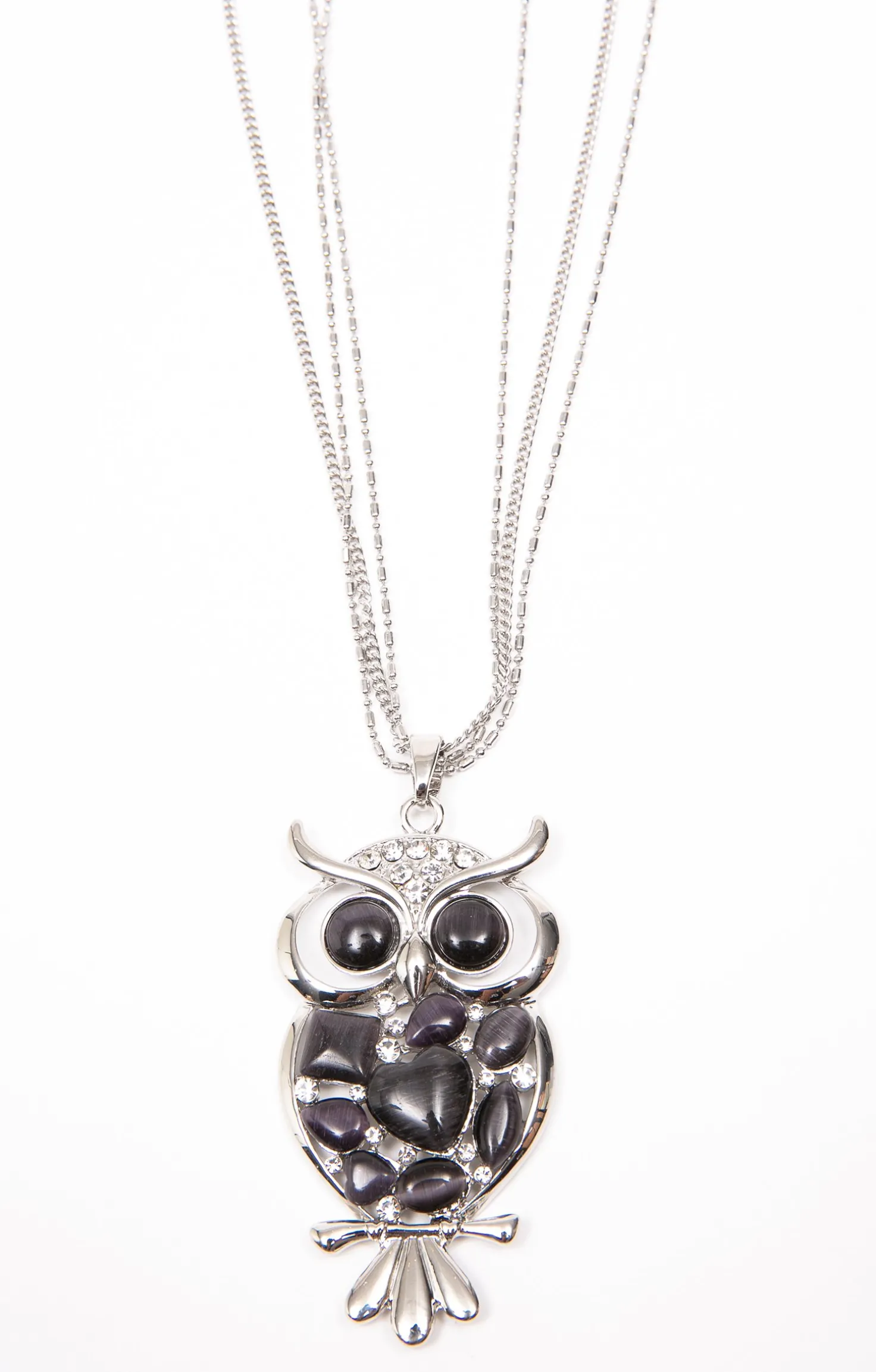 Sautoir hibou multi chaine
