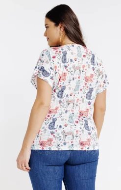 Tee-shirt à imprimé chats
