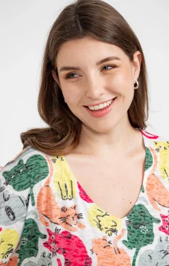 Tee-shirt à imprimé chats