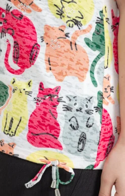 Tee-shirt à imprimé chats