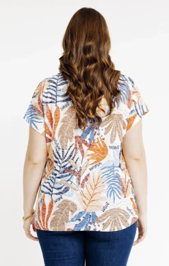 Tee-shirt à imprimé feuilles
