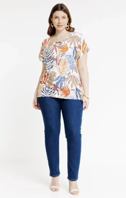 Tee-shirt à imprimé feuilles