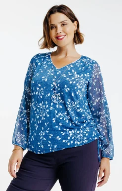 Tee-shirt bi-matière avec collier