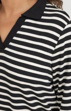 Tee-shirt forme polo rayé