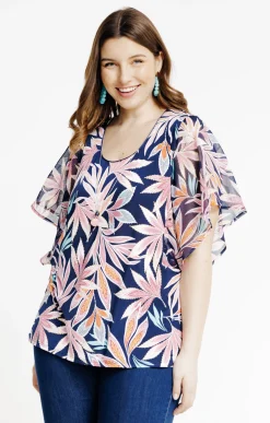 Tee-shirt forme poncho imprimé