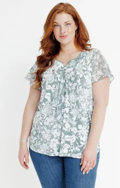 Tee-shirt impimé bicolore à fleurs