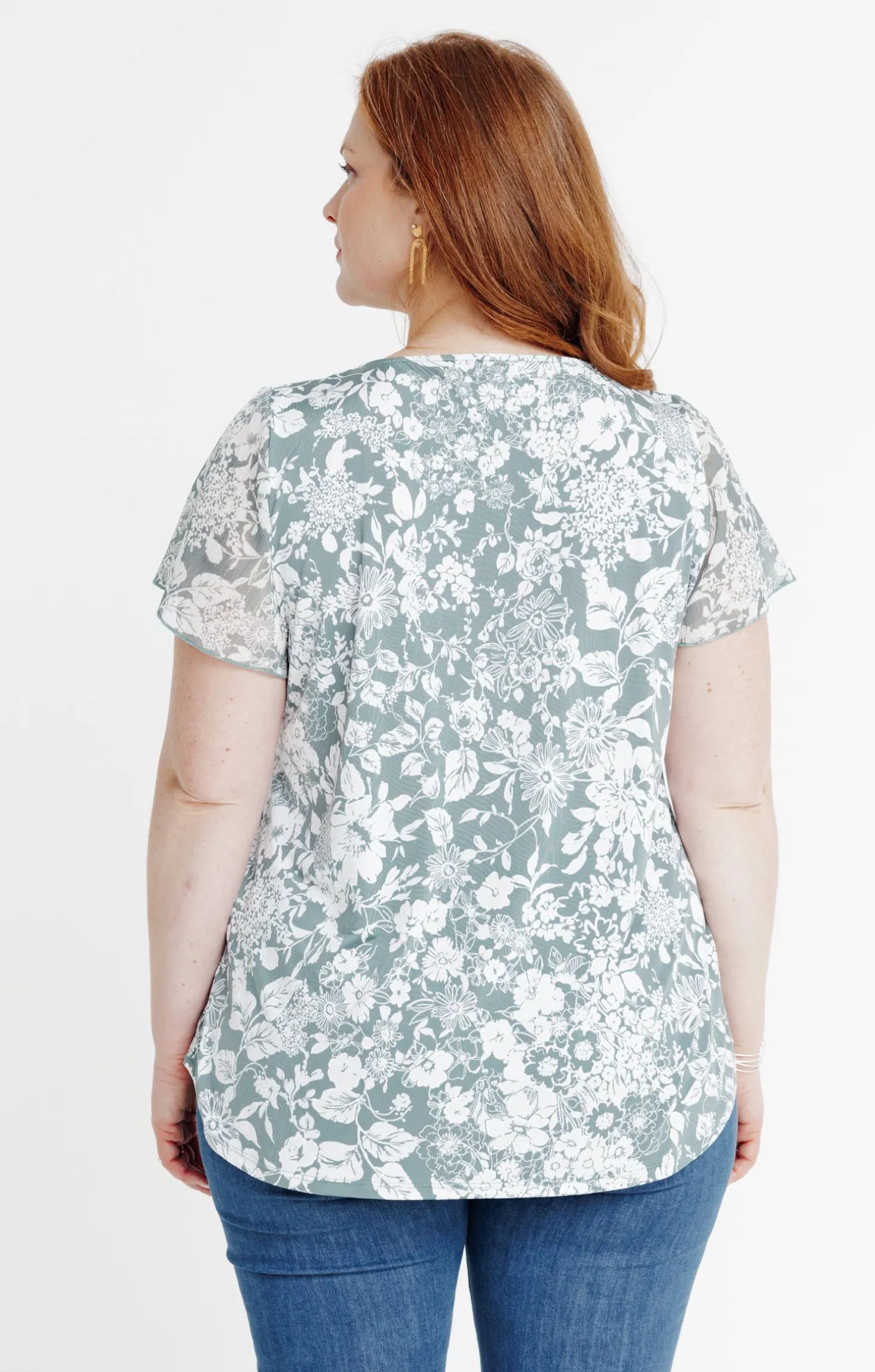 Tee-shirt impimé bicolore à fleurs