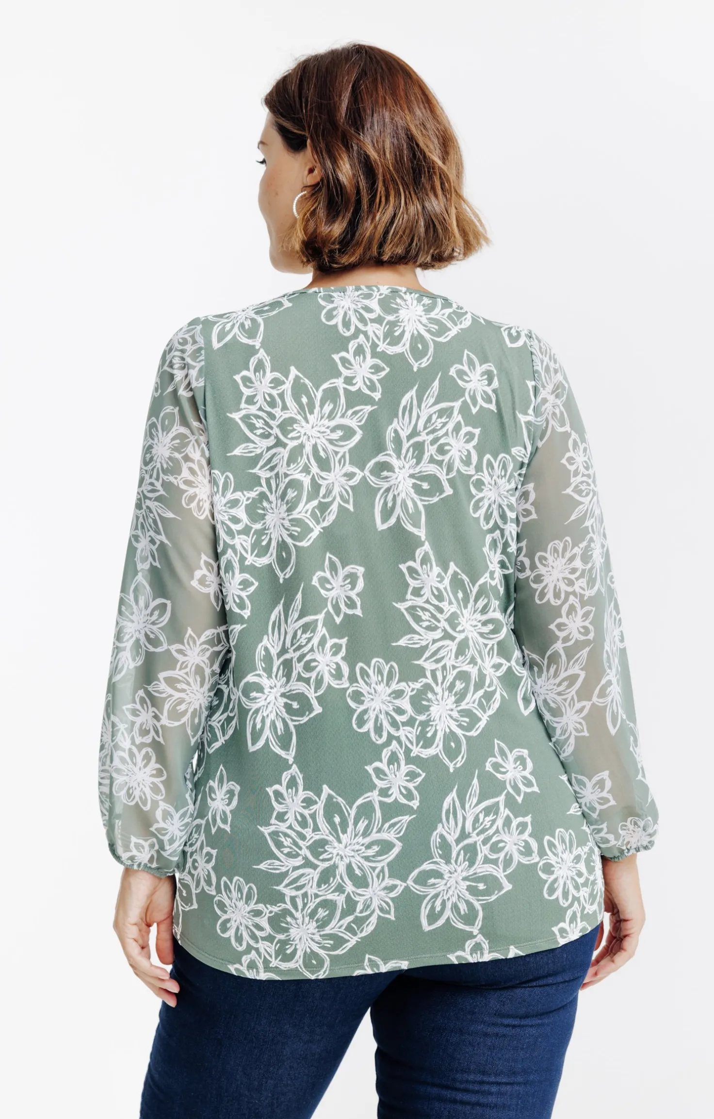 Tee-shirt imprimé fleuri à zip