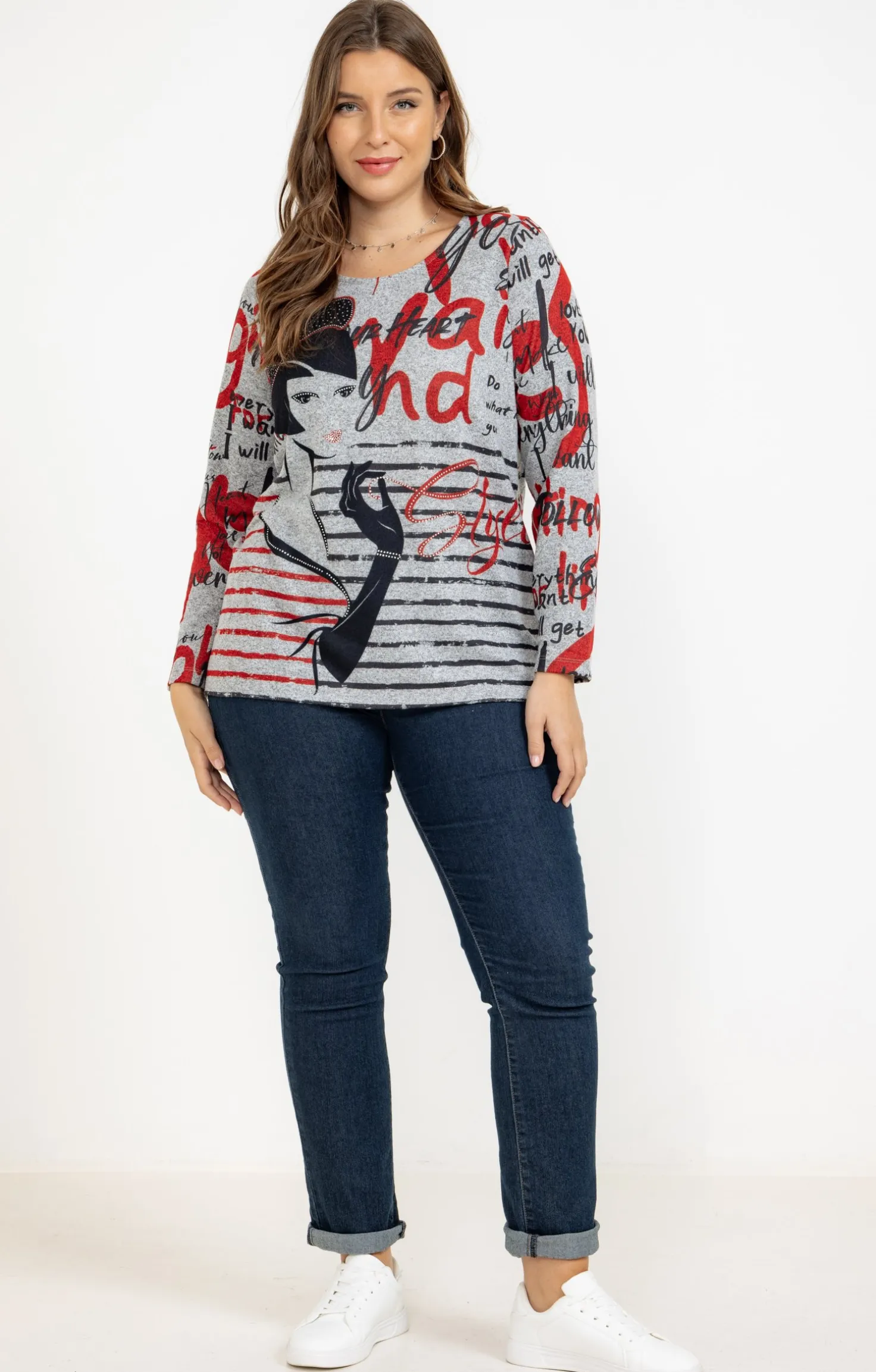 Tee-shirt maille chaude imprimé