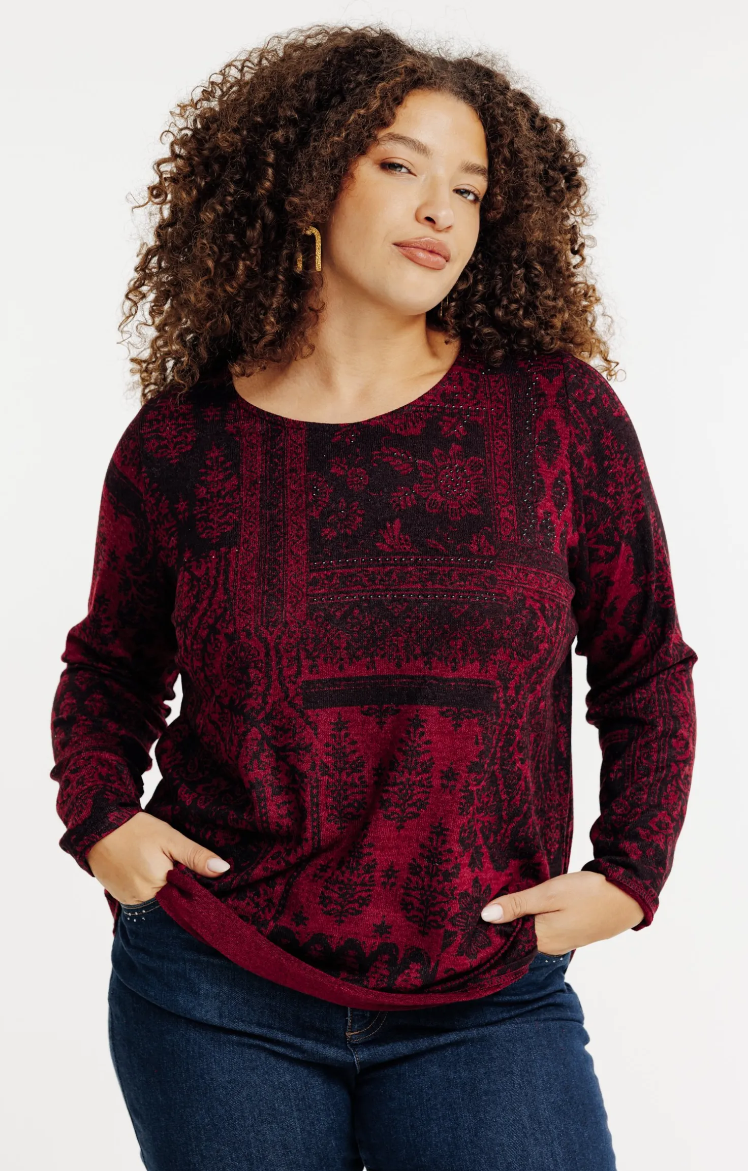 Tee-shirt maille chaude imprimé