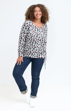 Tee-shirt maille chaude imprimé léopard