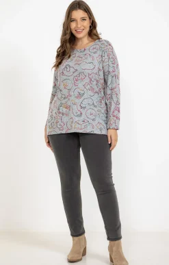 Tee-shirt maille chaude imprimé chats