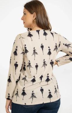 Tee-shirt maille chaude imprimé