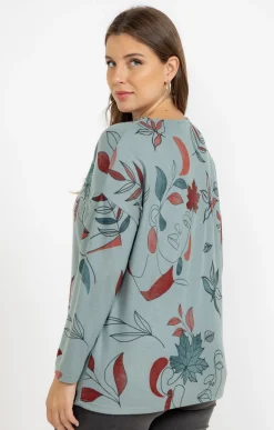 Tee-shirt maille chaude imprimé visages