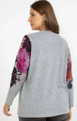 Tee-shirt maille chaude imprimé fleurs