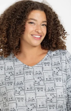 Tee-shirt maille chaude imprimé chats