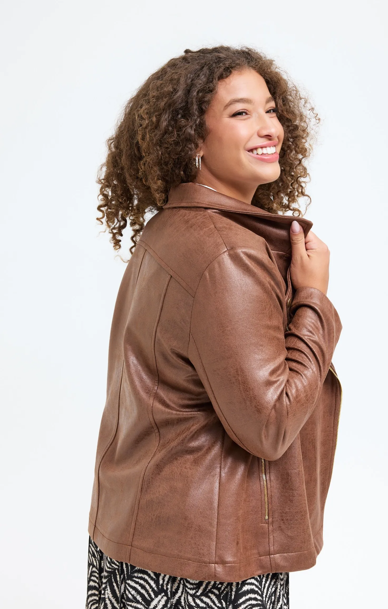 Veste biker zippée unie