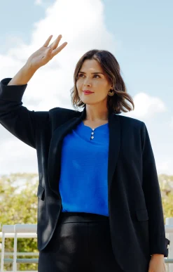 Veste de tailleur revers aux manches