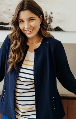 Veste zippée avec col rond